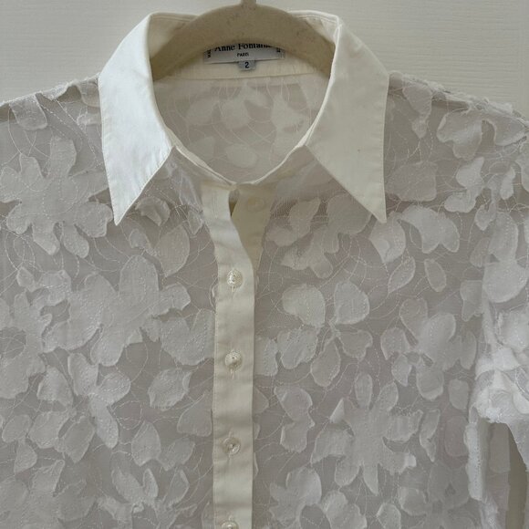 Anne Fontaine Floral Applique Shirt - Picture 2 of 8